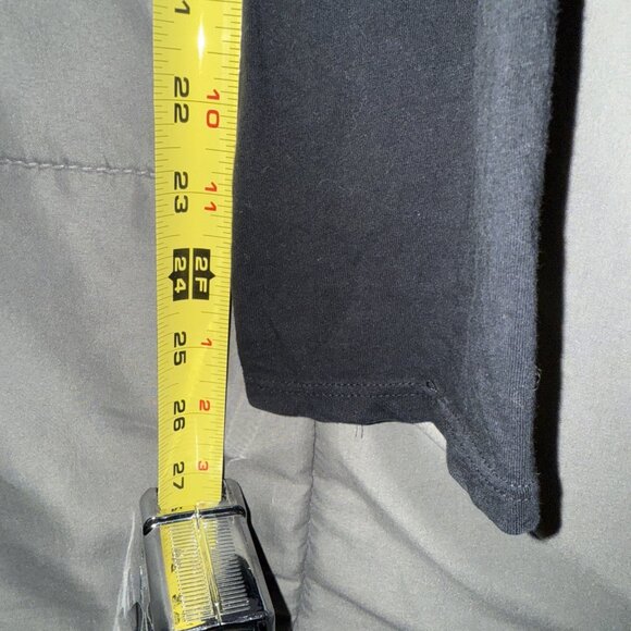 Theory T-Shirt Top Women's Medium Round Neck Long Sleeves Basic Black 97% Cotton - Picture 8 of 12